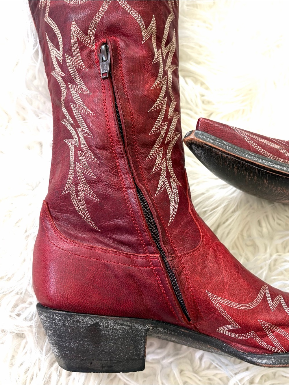 Old Gringo Women’s Mayra Red Tall Embroidered Cowboy Boots Snip Toe Size 9 - Picture 9 of 12